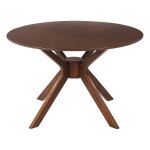 Table  manger ronde d 120 cm bois sombre tymis