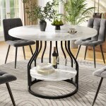 Table � manger ronde (80�80�76cm)table basse ronde pour 4 personnespetit plateau rond au centredessus ...