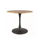 Table  manger ronde amadeo ii - marron chne / noir mat - d 90 x 76 cm