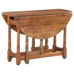 Table � manger ronde en bois de manguier - wiens - 110x76 cm - bois massif de manguier - brun - style ...