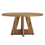 Table � manger ronde campagne - table � manger familiale - bois - diam�tre 120cm - marron