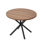Table  manger - dowisdoly - bois fonc - style scandinave - ronde - 100 x 77 cm (l x h)