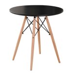 Table  manger ronde dingxaing - scandinave - noir - 70 x 70 cm - bois de htre