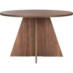 Table � manger ronde effet noyer 5 � 6 pers. �120 cm - norae