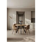 Table � manger ronde extensible 80?130cm - 4 � 8 personnes - d�cor lancelot? pied bois massif noir - ...