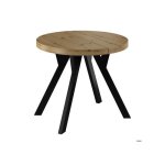 Table � manger ronde extensible 90?190cm 4 �10pers. - d�cor artisan ? pied bois massif noir - balut home ...