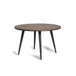 Table  manger ronde - giner y colomer - acacia massif - pieds mtal noir - 120 cm