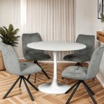 Table  manger ronde isa en pierre 4 / 5personnes d. 100 cm / blanc