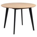 Table à manger ronde rover - emob - bois massif - 105 cm - marron / noir Table à manger ronde rover - emob - bois massif - 105 cm - marron / noir