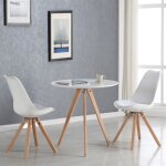 Table à manger ronde scandinave blanche 80cm - oslo - designetsamaison Table à manger ronde scandinave blanche 80cm - oslo - designetsamaison