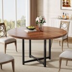 Table � manger rondelittle tree119 cm table de cuisine avec cadre en m�tal robuste pour salonsalle � ...