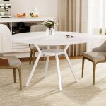 Table � manger rondelittle tree120�120�75 cmtable de cuisine avec plateau effet mdf et pieds en m�tal ...