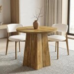 Table � manger rondelittle tree80x80x75 cmstyle fermetable de cuisine avec socle robuste pour 4 personnesmarro ...