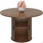 Table a manger - table de salle � manger ronde pour 4 personnestable de cuisine avec �tag�re de rangement ...