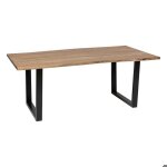 Table  manger skidal en mtal & acacia l200cm marron - atmosphera createur dinterieur
