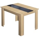 Table à manger - vegas - 110 cm - bicolore (hêtre et noir) - 4 places - rectangulaire Table à manger - vegas - 110 cm - bicolore (hêtre et noir) - 4 places - rectangulaire