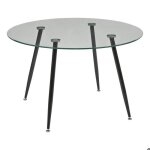 Table � manger en verre tremp� 4 places ostras d120cm - atmosphera cr�ateur dint�rieur