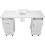 Table manucure professionnelle blanche mdf - avec aspirateur inclus