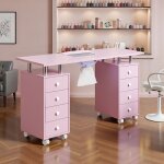 Table de manucure avec syst�me daspiration des poussi�res - 8 tiroirs - repose - mains - sur roulettes ...