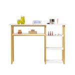 Table de manucure - table de travail effet marbr� avec plusieurs �tag�res ouvertes - 100 cm x 40 cm x ...