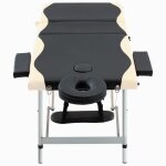 Table de massage pliable 3 zones aluminium noir et beige [cm]