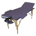 Table de massage pliante 3 zones en bois avec panneau reiki + accessoires et housse de transport - violet ...