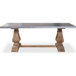 Table en métal et pin vieilli - luberon - rectangulaire - 8 places - gris - campagne Table en métal et pin vieilli - luberon - rectangulaire - 8 places - gris - campagne