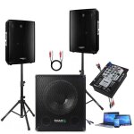 Table de mixage bluetooth usb djm150 - caisson de basses amplifiés 800w - 2 enceintes 1400w total - 2 ... Table de mixage bluetooth usb djm150 - caisson de basses amplifiés 800w - 2 enceintes 1400w total - 2 ...