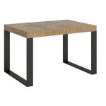 Table moderne extensible 4 � 10 places l 130 � 234 cm bois clair et pieds m�tal anthracite tiroz