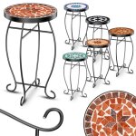 Table mosa�que - kesser - mosa�que de pierre lourde - m�tal thermolaqu� - dimensions 60x34 cm