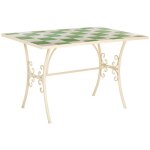 Table en mosa�que multicolore et fer forg� : 120 x 80 x 75 cm (h)