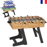 Table multi - jeux 13 en 1 pliable table de jeu baby - foot billard pour enfants et adultes 120 x 106 ...