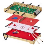 Table multi jeux 4 en 1 - babyfoot barres tlescopiques - billard - ping pong - hockey
