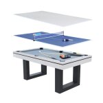 Denver - table multi - jeux 3 en 1 en bois blanc billard et ping - pong