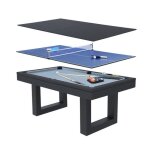 Denver - table multi - jeux 3 en 1 en bois noir billard et ping - pong