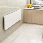 Table murale pliable - blivem - 80x50 cm - bureau dordinateur - blanc - design contemporain