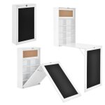 Table murale pliable bureau mural rabattable mdf 156 cm blanc