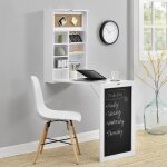 Table murale pliable mdf 156 x 50 x 915 cm blanc [en. casa]