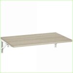 Table murale rabattable - 60x40 cm - espace - saving flottante avec bords arrondis - ch�ne
