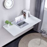 Table murale rabattable blanche en mdf gain de place surface facile � nettoyer montage n�cessaire