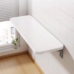 Table murale rabattable en mdf - huole - bureau mural simple blanc - pratique stable