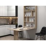 Mondrian - table murale rabattable avec rangements - 4 personnes - bois Mondrian - table murale rabattable avec rangements - 4 personnes - bois