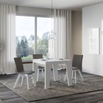 Table naxy - naxy - fr�ne blanc - extensible - 90x90 - 246 cm