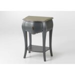 Table de nuit baroque grise et bois