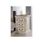 Table de nuit - bois massif de manguier ciré (blanc antique) - style campagne chic - castle antik 65 Table de nuit - bois massif de manguier ciré (blanc antique) - style campagne chic - castle antik 65