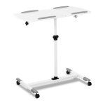 Table pour ordinateur portable bureau reglable en hauteur table roulante a roulettes 43 x 91 cm hauteur ...