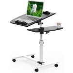 Table pour ordinateur portable  roulettes - ldszxne - hauteur rglable - plateau inclinable - noir