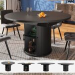 Table ovale salle � manger table ronde extensible noir table a manger ronde extensible 6 personnes rangemen ...