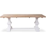 Table en pin vieilli luberon style monastère blanc Table en pin vieilli luberon style monastère blanc