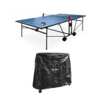 Table de ping pong intrieure avec 2 raquettes 3 balles et housse de protection table de ping pong intrieure ...